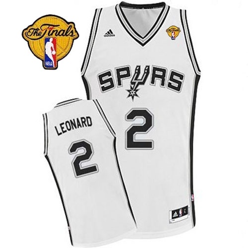 Men's  2014 Finals MVP Spurs #2 Kawhi Leonard White Jersey